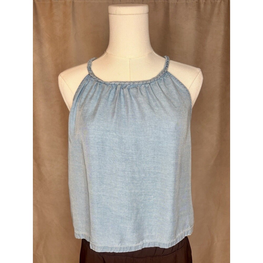 Joie Lyocell Chambray Halter Tank Minimalist Boho Top M